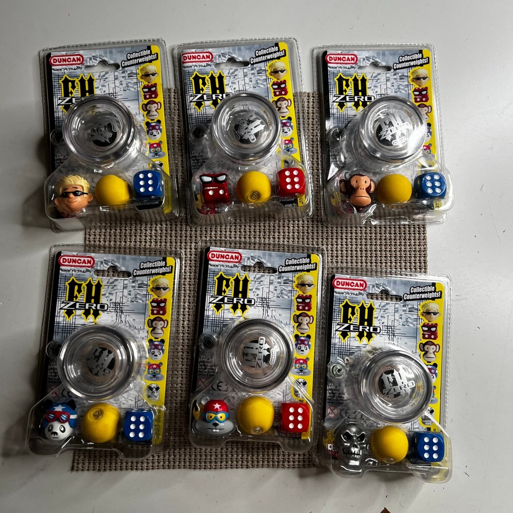 Duncan FH Zero Yoyo 2007 Full Collection 6 Pack Clear Freehand NEW y2k
